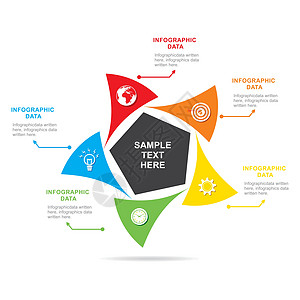 创意商业信息图形星形设计 vecto金融数据橙子流程进步圆圈卡片蓝色推介会服务图片