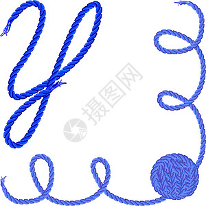 字母 Y 字母字体矢量-纱线 绳索 电缆图片