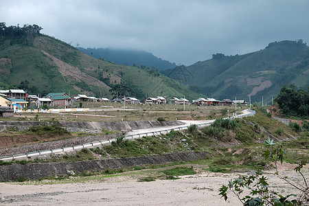 光南村 胡志明小径踪迹天空村庄绿色园林住宅国家绿化农村空气背景图片