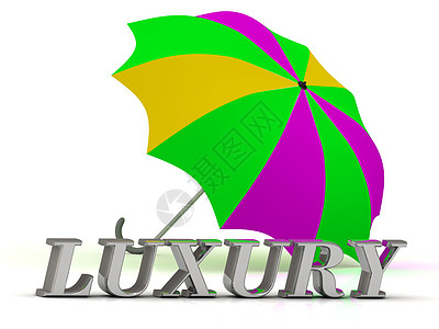 LUXURY - 银字母和伞子的登记图片