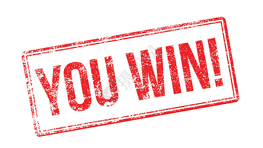 你赢了惠特红色橡皮戳竞赛古董进步插图冠军正方形胜利优胜者竞争邮票图片