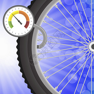 时速计和自行车轮的一部分图片