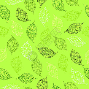 浅绿色背景上叶子形式的迷幻形状的矢量图案墙纸柠檬季节落叶硬木色调离职衬套灌木床单图片