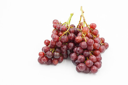 白色背景的红葡萄绿色浆果食物营养酒厂红色维生素果汁甜点叶子图片