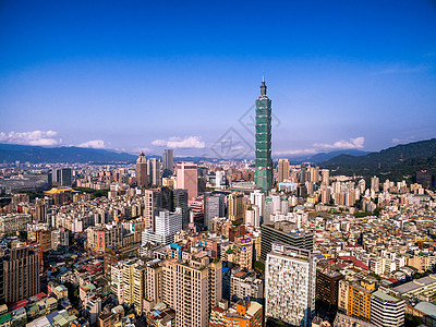 台湾台北金融区的空中观景(台北)图片