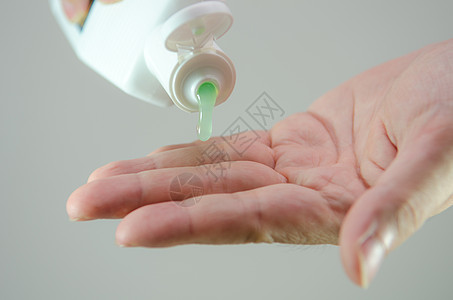 香波堡液体香波卫生消毒剂手指洗剂绿色凝胶消毒喷出瓶子用品背景