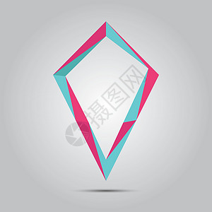 Logo 钻石线彩色蓝粉粉图片