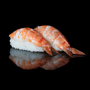 虾寿司反射美食海苔菜单黑色芝麻饮食筷子营养海洋背景图片