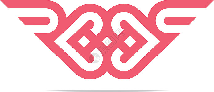 徽标抽象字母爱组合设计心脏病学邀请函马赛克女性庆典字体插图标签夫妻卡片图片