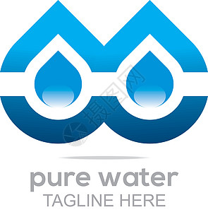 Logo 纯净水滴图示矢量商业Aqua公司药品标签品牌化学品食物瓶装矿物推广网络图片