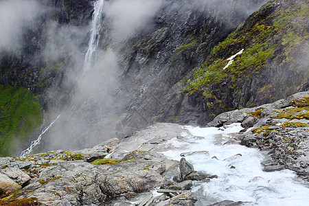 山山河冰峰岩石峡湾瀑布生态石头冰川白色蓝色环境图片