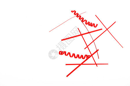 白色上孤立的红纸件装饰背景图片