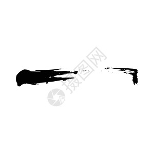 画笔描边 Grunge 矢量纹理边界印迹黑色艺术墨水刷子中风水粉水彩背景图片