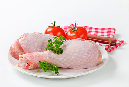 生火鸡腿食材盘子检查食物红色茶巾食品蔬菜餐巾火鸡图片