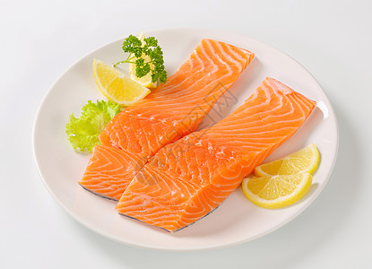 生鲑鱼片美食鱼片营养食物橙子鳟鱼库存水果盘子柠檬图片