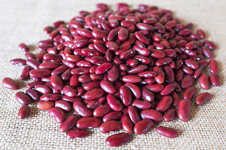 红豆在帆布上麻布豆类农场食物扁豆亚麻文化种子植物生产率图片