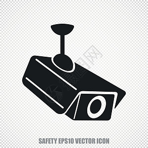 安全矢量Cctv相机图标 现代平板设计隐私网络裂缝插图技术数据凸轮监视控制犯罪图片