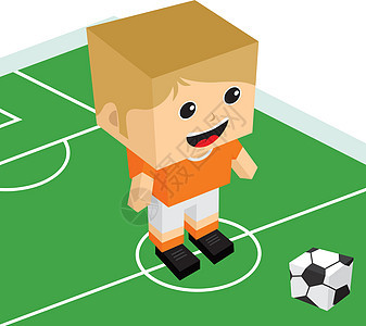 男卡通足球运动员锦标赛场地视频衬衫男生正方形微笑孩子漫画运动图片