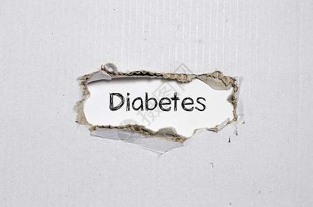 糖尿病这个词出现在撕破的纸后面预防营养药品风险诊断肥胖饮食医疗保险症状葡萄糖图片
