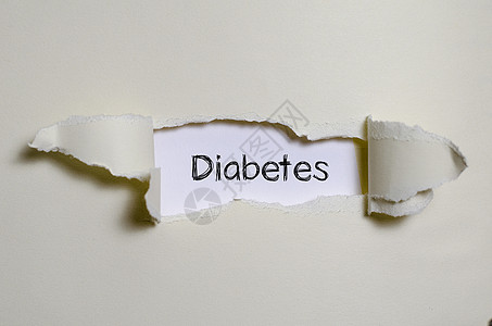 糖尿病这个词出现在撕破的纸后面诊断重量药品饮食治疗胰腺医疗保险症状葡萄糖风险图片