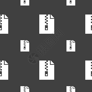 计算机 zip 文件夹存档图标标志 灰色背景上的无缝模式 韦克托乐器目录电脑档案艺术工具口音界面格式就业图片