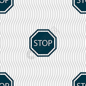 停止图标标志 具有几何纹理的无缝模式 韦克托罚单警察减速说明交通速度操作插图大路货车图片