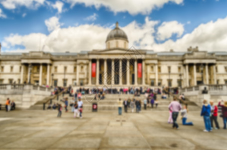 伦敦国家美术馆分散焦点背景 Intentio历史性文化旅游天空画廊历史圆顶博物馆艺术正方形图片