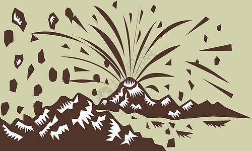 火山喷发岛 Woodcu背景图片