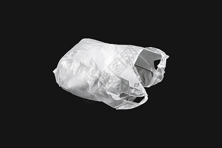 白色塑料袋解雇袋子空气黑色背景塑料漂浮图片