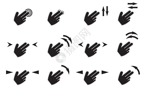 触摸手动图示图标 用手拍手设置屏幕框架棕榈艺术药片手势软垫旋转互联网手触图片