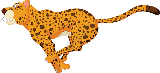 正在跑动的可爱猎豹漫画高清图片