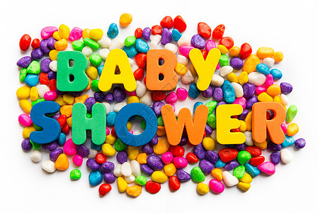 婴儿淋浴生日蓝色孩子新生活礼物标签小男孩女人味女婴派对图片