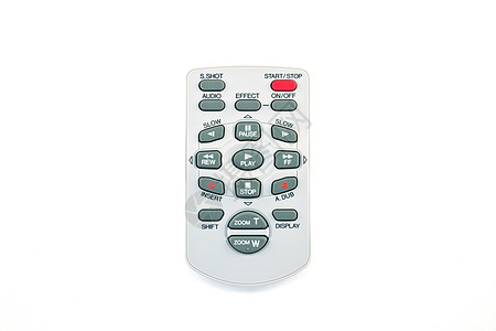 在白色背景上孤立的远程控制Name电子产品屏幕按钮拇指红外线卫星娱乐展示键盘视频背景图片