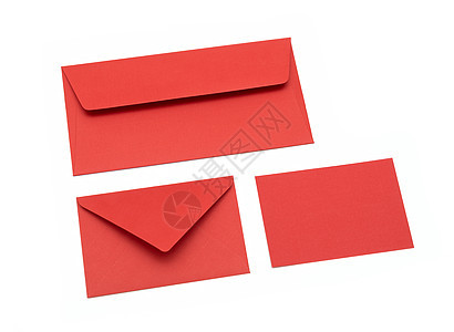 白色背景的红信封明信片空白邀请函红色服务文档写作卡片数据书信图片