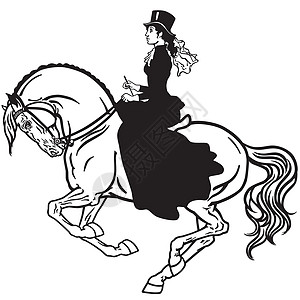骑马的女士黑惠特图片