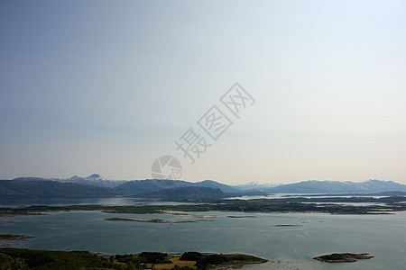 挪威海洋和山脉     赫尔格兰风景群岛天空海岸绿色旅游岩石蓝色图片
