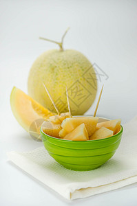 甜瓜水果营养白色橙子甜点甘露热带黄色西瓜饮食绿色图片
