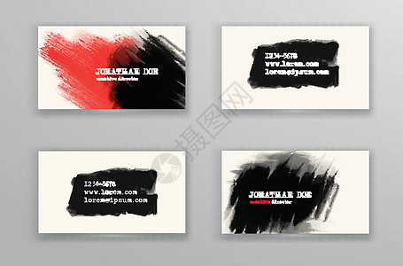创意名片模板商业卡片推介会标签横幅墨水公司刷子绘画印迹背景图片