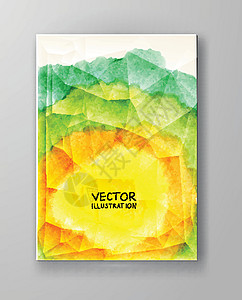 业务设计模板绿色墨水商业海报墙纸小册子黄色刷子橙子横幅图片
