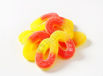 软糖环食物糖果橙子小吃黄色甜点橡皮糖戒指水果味涂层图片
