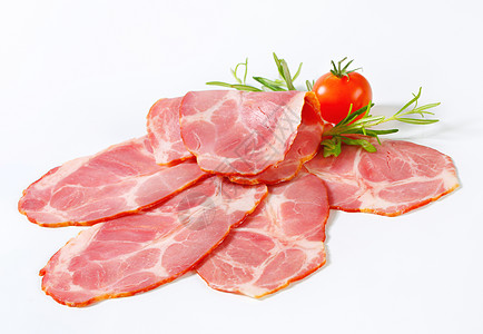 薄肉熏猪颈冷盘火腿食物熏制猪肉图片
