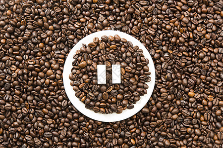 咖啡暂停戒指白色项目棕色圆圈信号高清图片