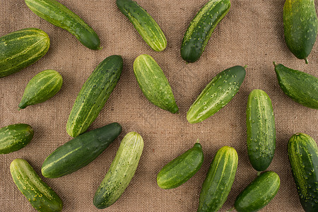 新鲜的青黄瓜 在布隆普的背景麻布水果收获植物养分营养食物绿色蔬菜白色图片
