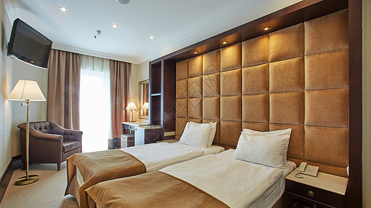 双床间室内旅行尺寸桌子旅馆奢华床垫房子服务枕头寝具图片