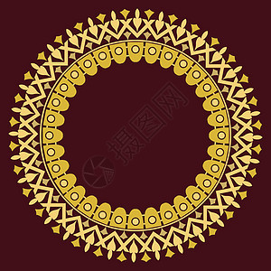 金色圆形花边框插图邀请函框架圆圈卡片装饰品工艺风格问候语手工背景图片