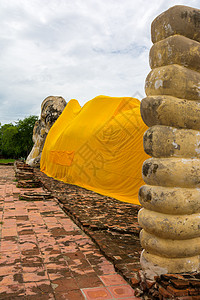 仰立着佛祖雕像佛教徒寺庙睡觉金子雕塑旅行精神纪念碑历史图片