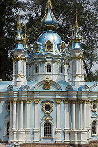 基辅圣安德鲁模范教堂上帝建筑旅行蓝色洋葱博物馆宗教大教堂教会历史图片