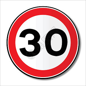 30 MPH 限制交通信号极限插图车辆交通警告标志运输小时警察红色图片