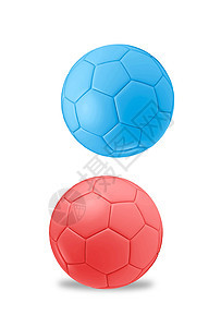 孤立的红色和蓝色足球球图片