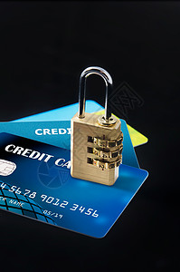 多个空白信用卡的安全锁锁定安全卡商业信用银行业债务购物团体零售金融黑色借方图片